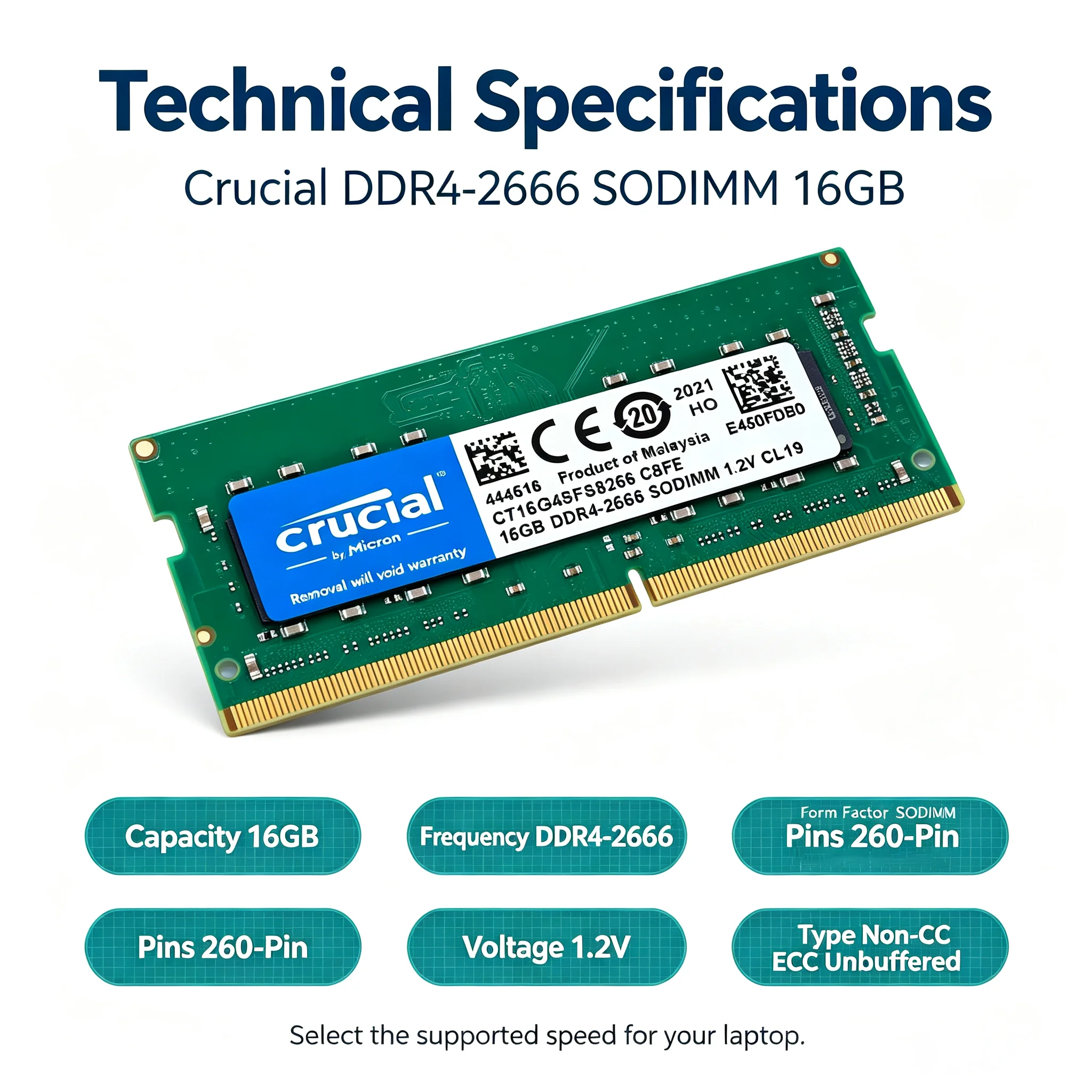 Crucial DDR4 Laptop RAM SODIMM - Ddr4 3200Mhz ulasan dan harga