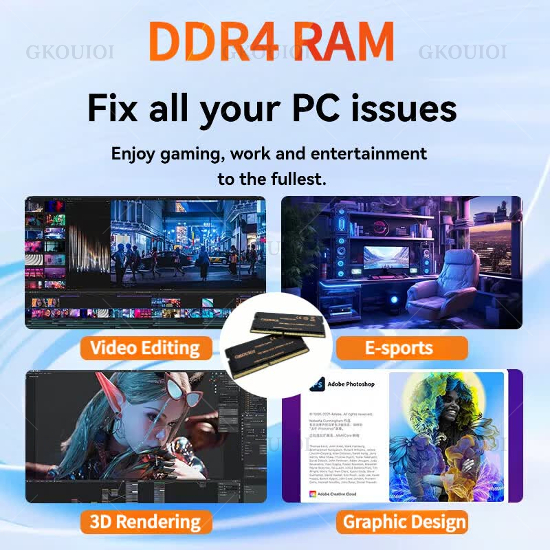 GKOUIOI DDR4 Memoria Ram 4GB 8 - Ddr4 3200Mhz ulasan dan harga